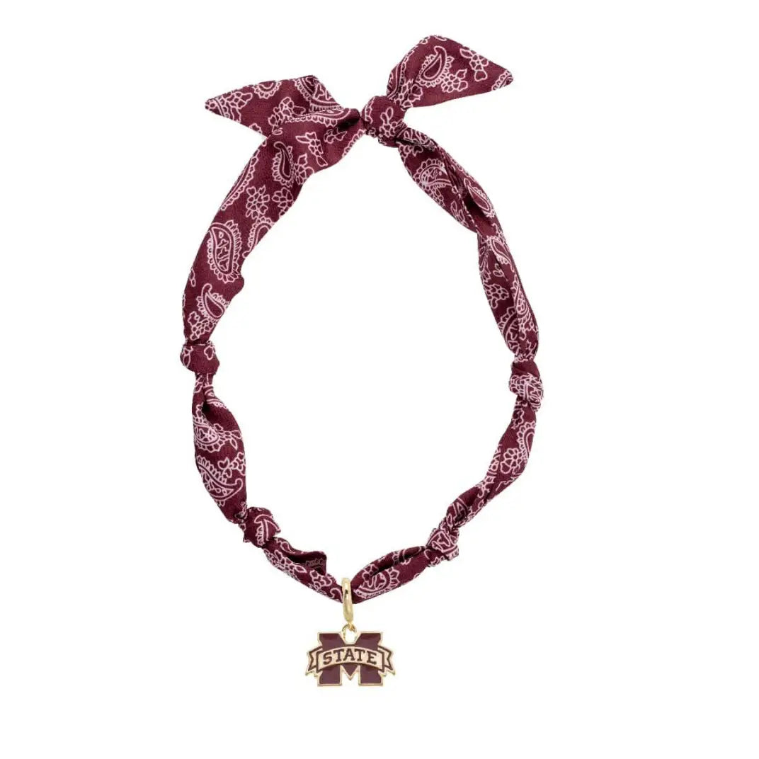 Mississippi State Bulldogs Logo Bandana Scarf Necklace