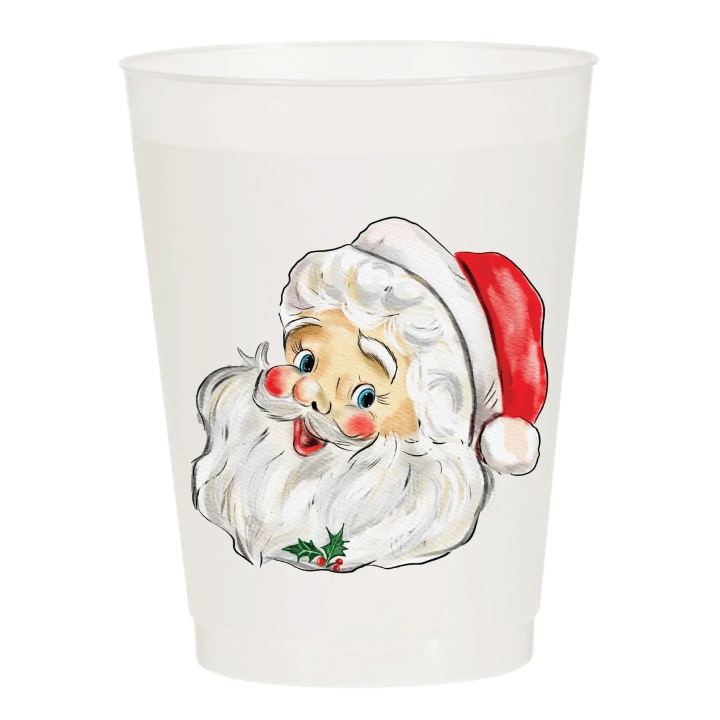Santa Christmas Frosted Cups - 6 Cups
