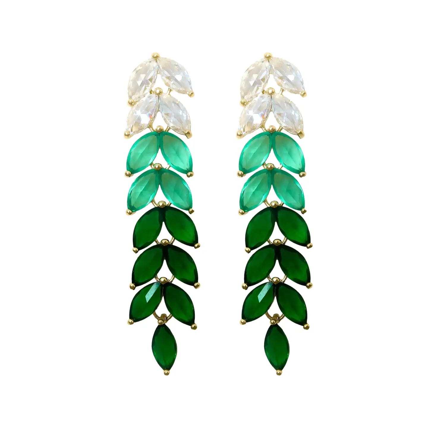 St Armand's Emerald Green Ombre Holiday Statement Earrings
