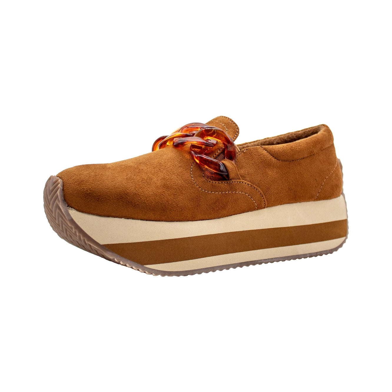 Harding Chain Platform Slip-Ons - Tan