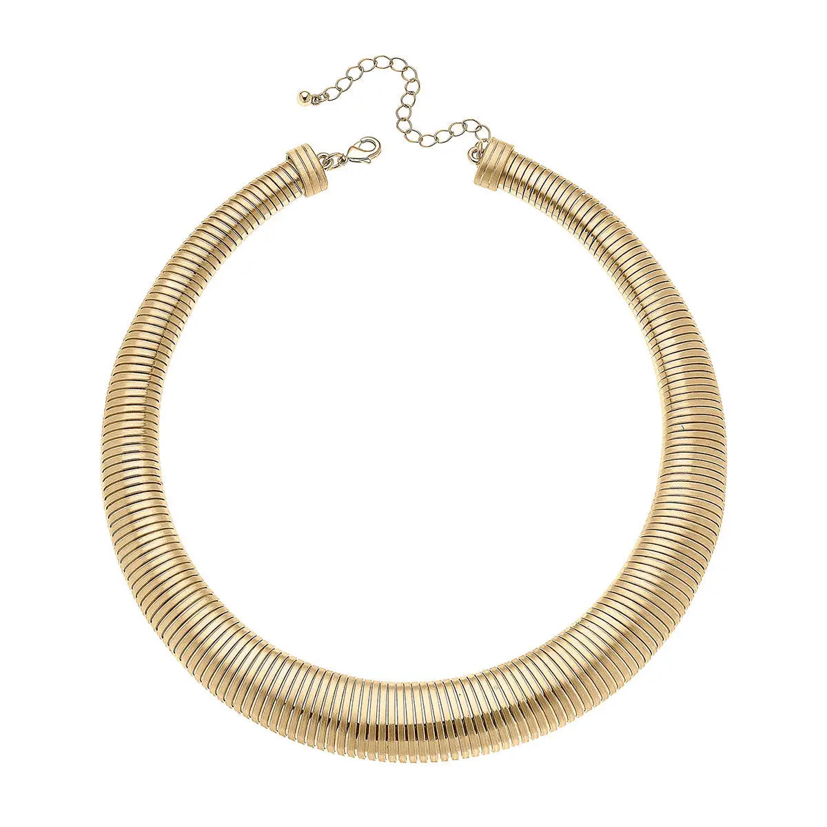 Ramona Watchband Collar Necklace - Satin Gold