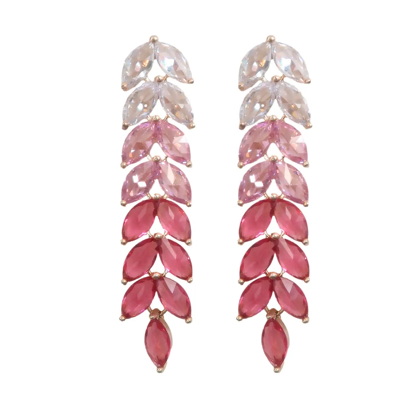St Armand's Pink Ombre Gala Sparkle Statement Earrings