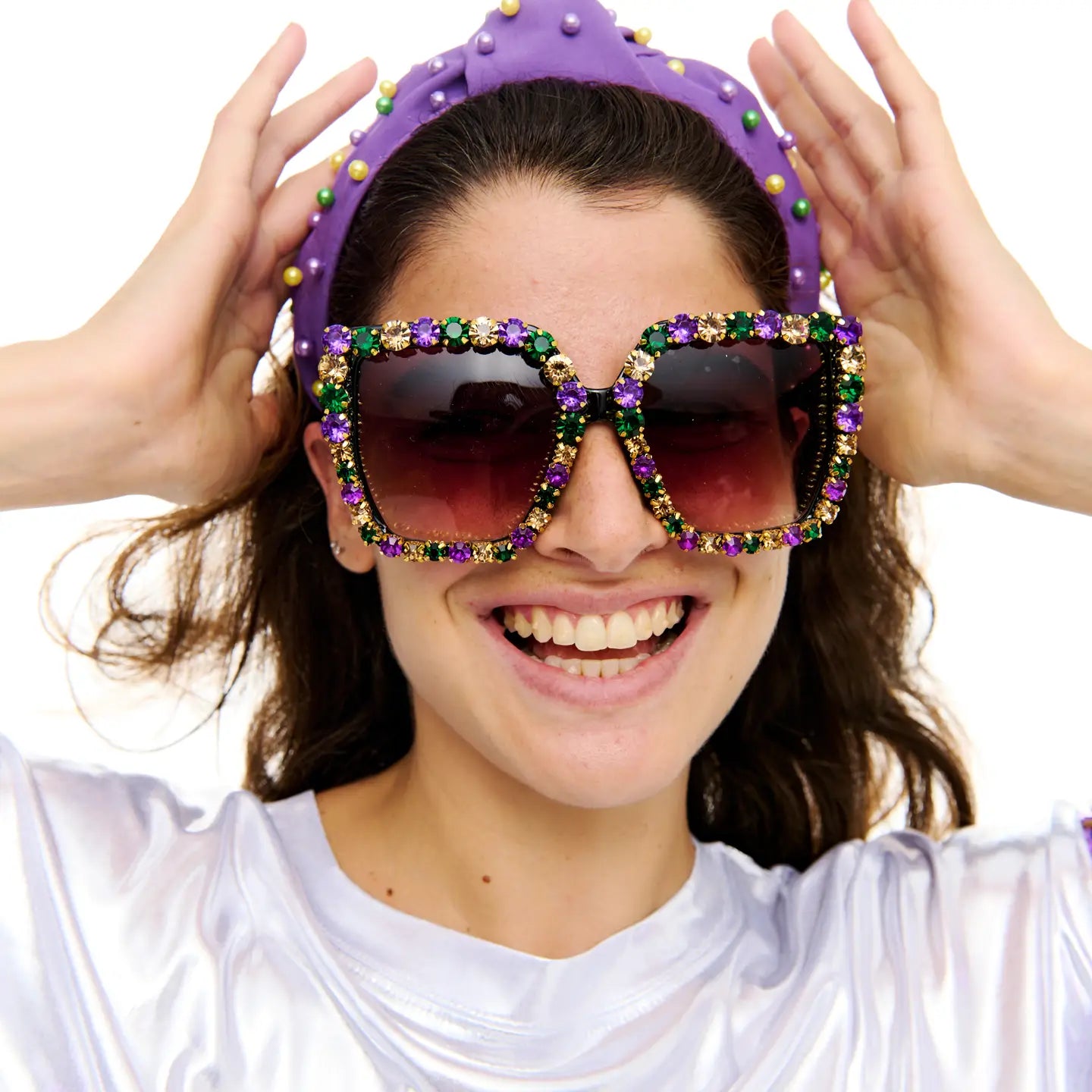Mardi Gras Gold Stone Sunglasses