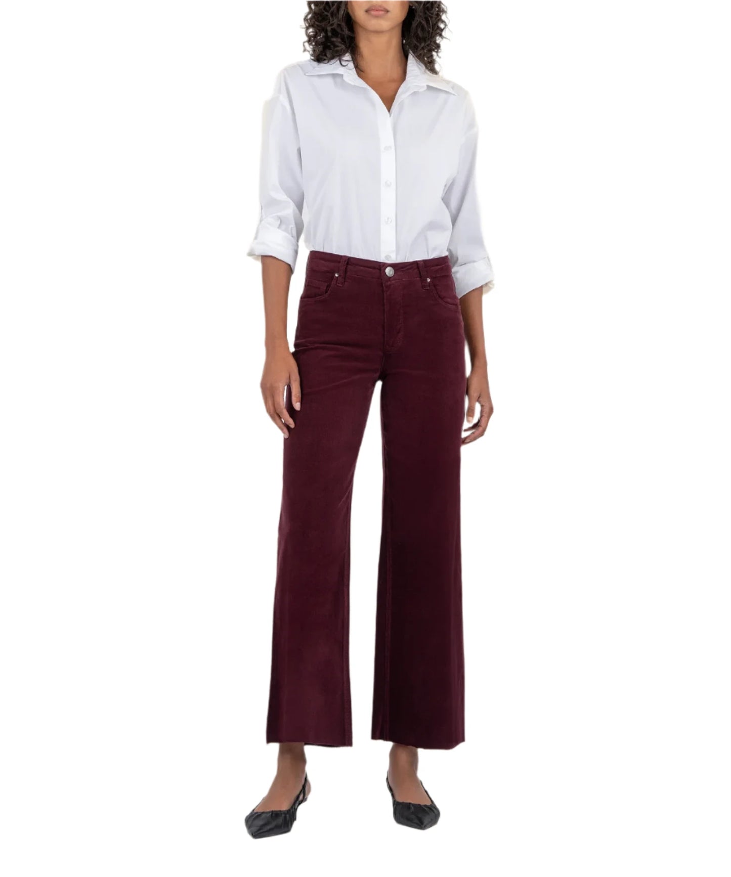 KUT Meg High Rise FAB AB Wide Leg- Dark Plum