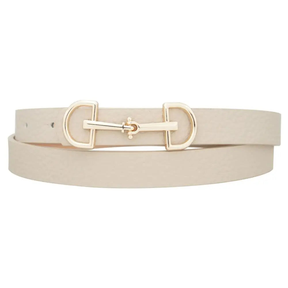 D Ring Horse Bit Buckle Skinny Belt