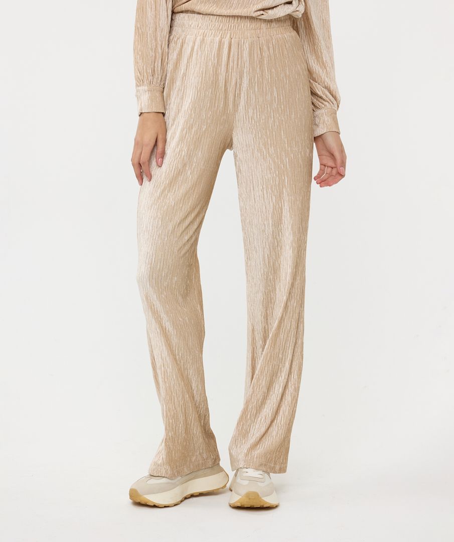 Esqualo Crinkled Velvet Trouser Sand