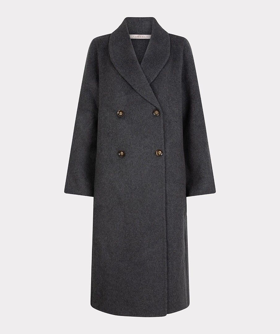 Esqualo Wool Shawl Coat - Grey