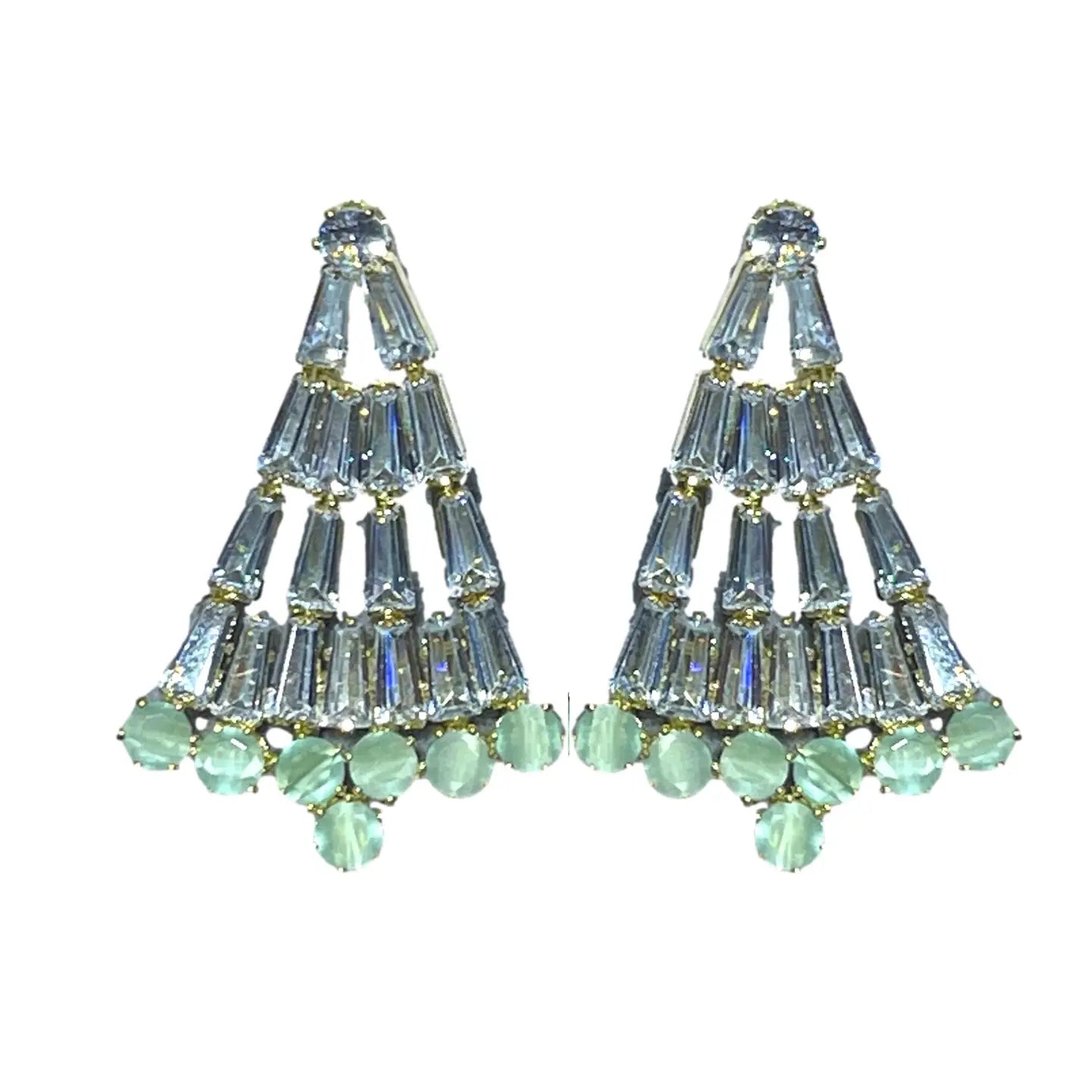 St Armand's Crystal Christmas Tree Holiday Earrings