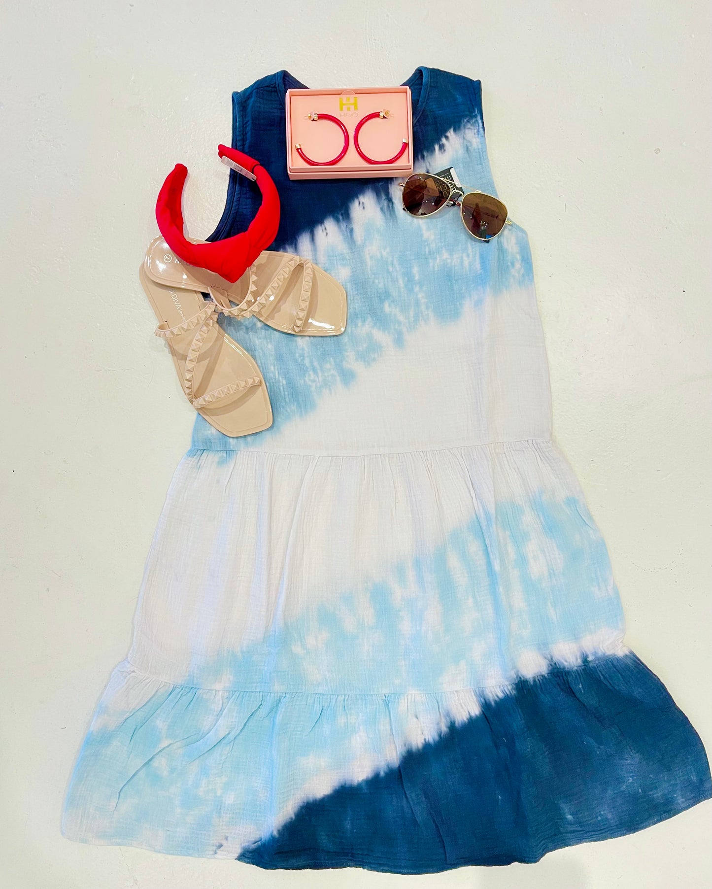 Charlie B Collection Tie Dye Tiered Hem Dress