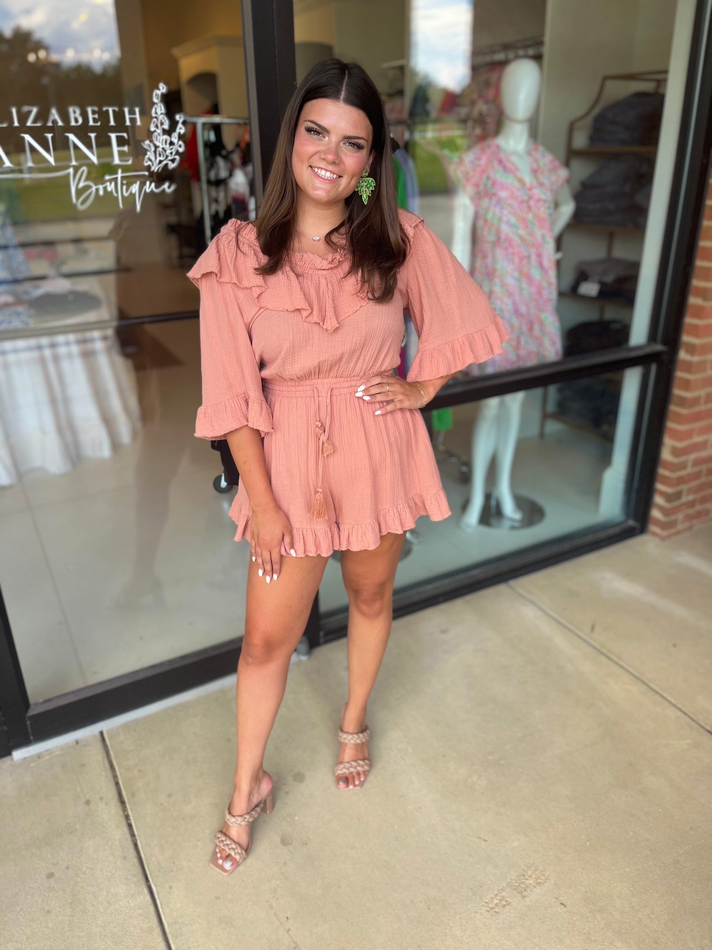 Free The roses Rust Ruffle Detail Romper