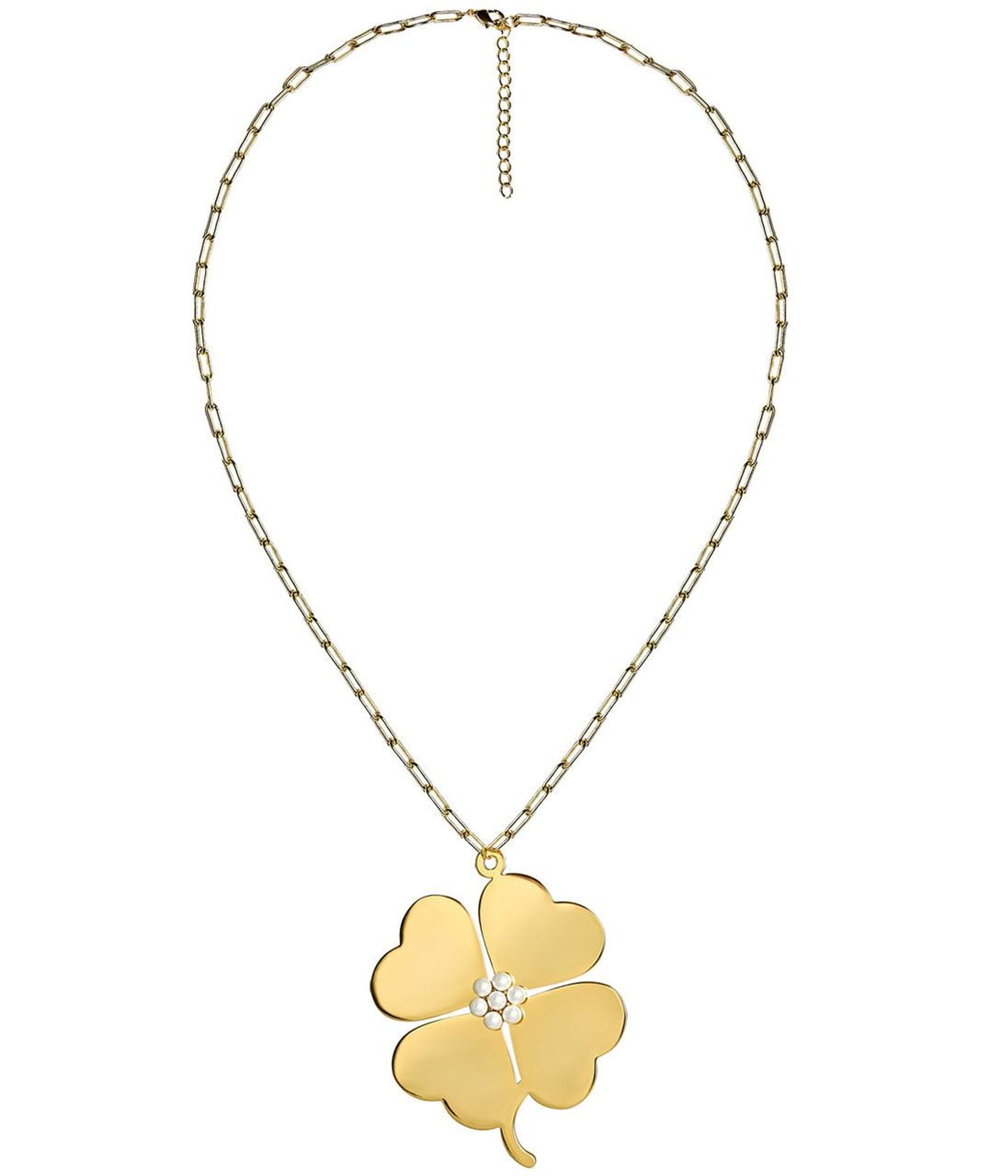 Lisi Lerch Genlyn Clover Short Paperclip Chain Necklace