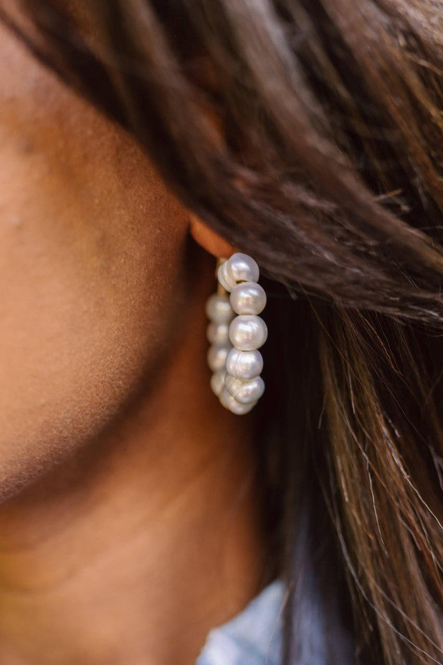 Lisi Lerch Georgia Hoop - Freshwater Pearls 10mm