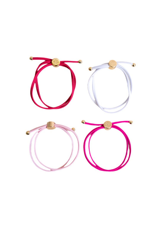 Smith & Co Skinny Hair Tie Set- Pink