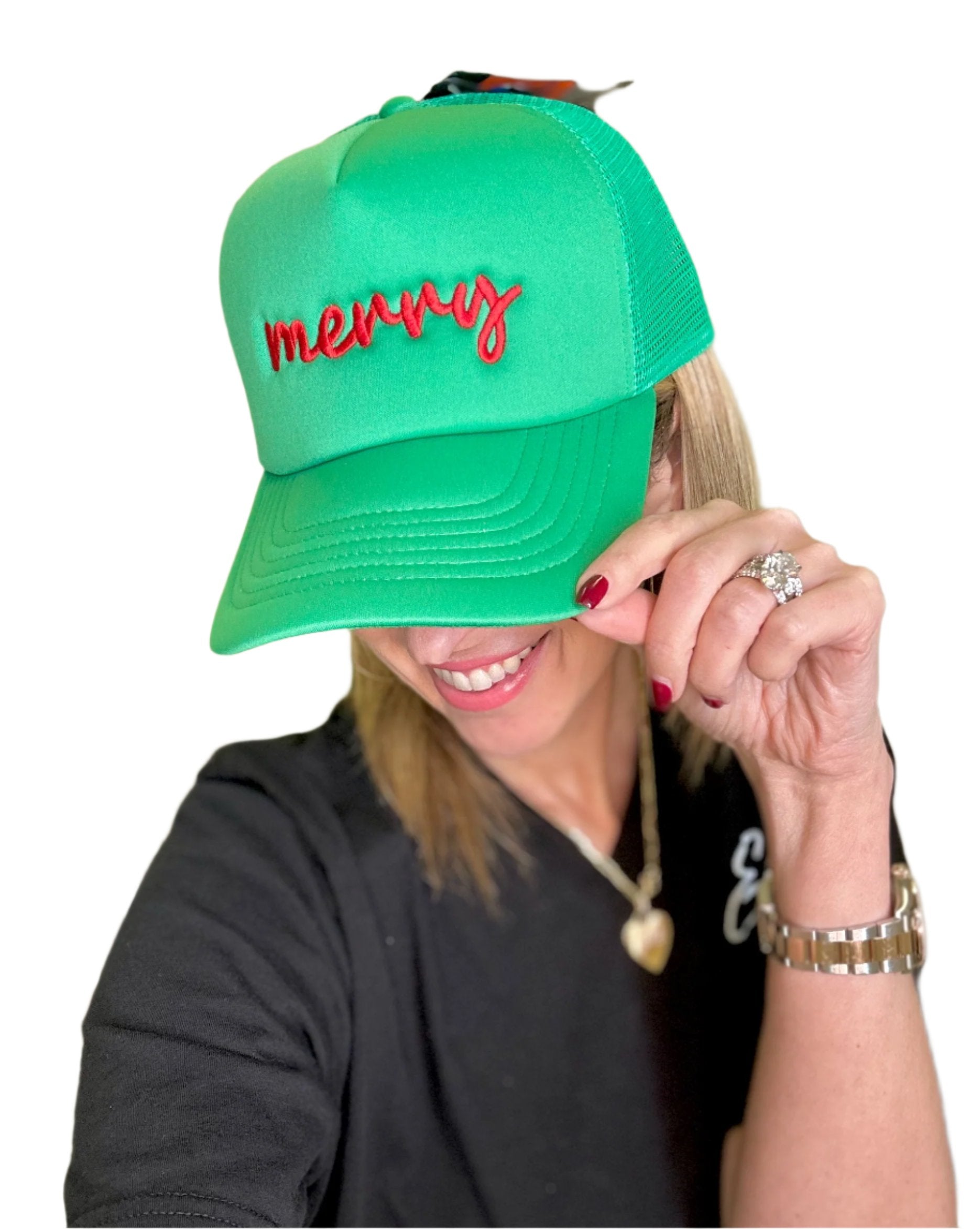 Bejeweled Merry Chenille Trucker Hat main image 1