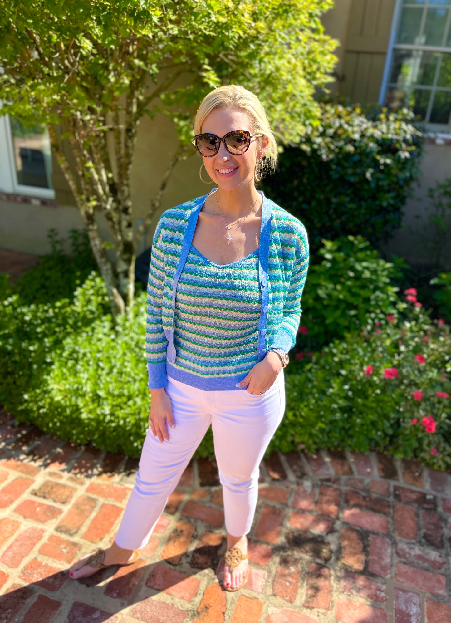 Esqualo Lurex ZigZag Cardigan