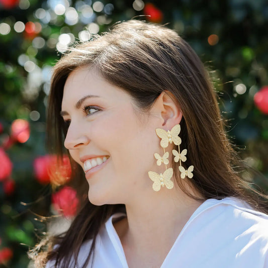 Gold Butterfly Earrings
