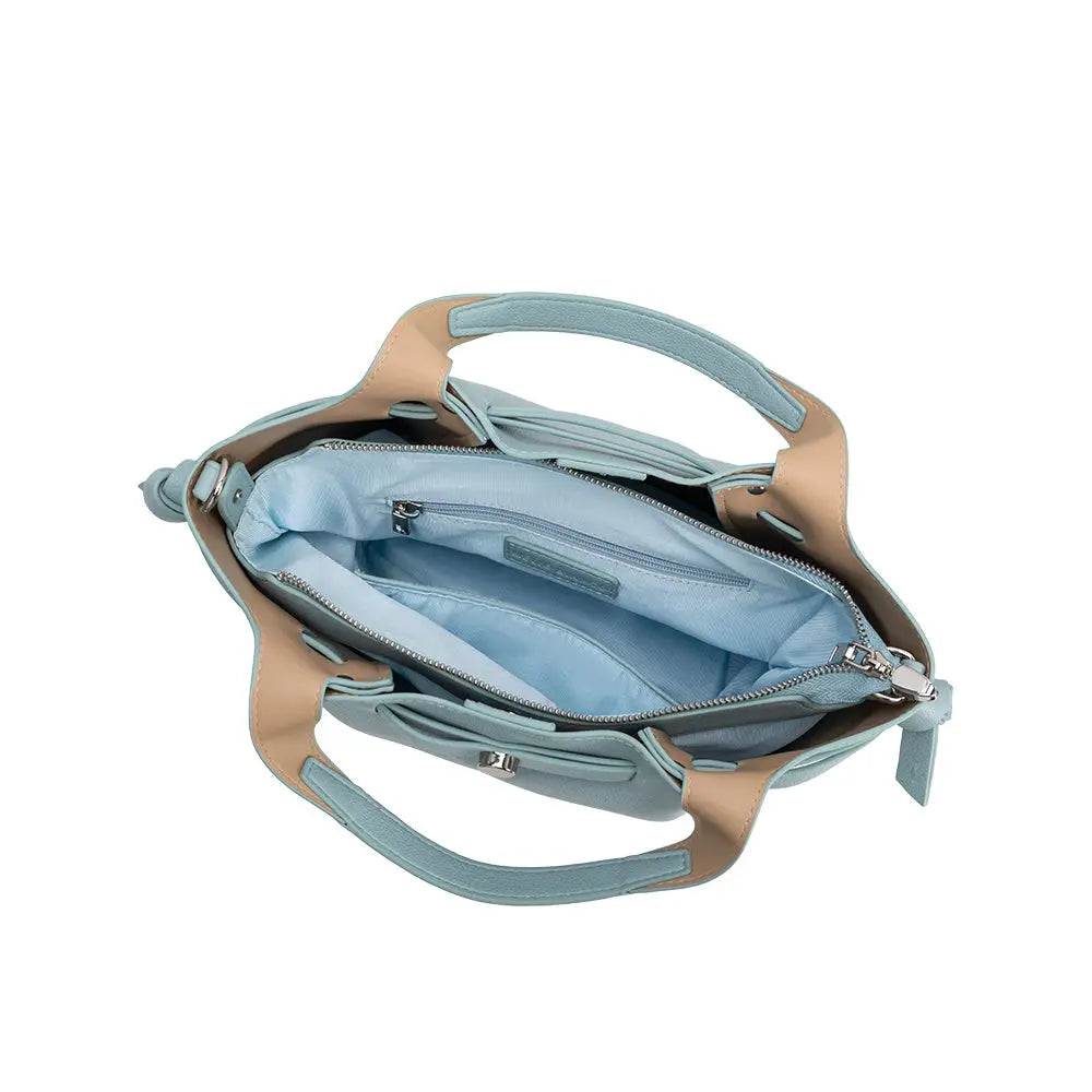Avril Sky Recycled Vegan Leather Top Handle Bag