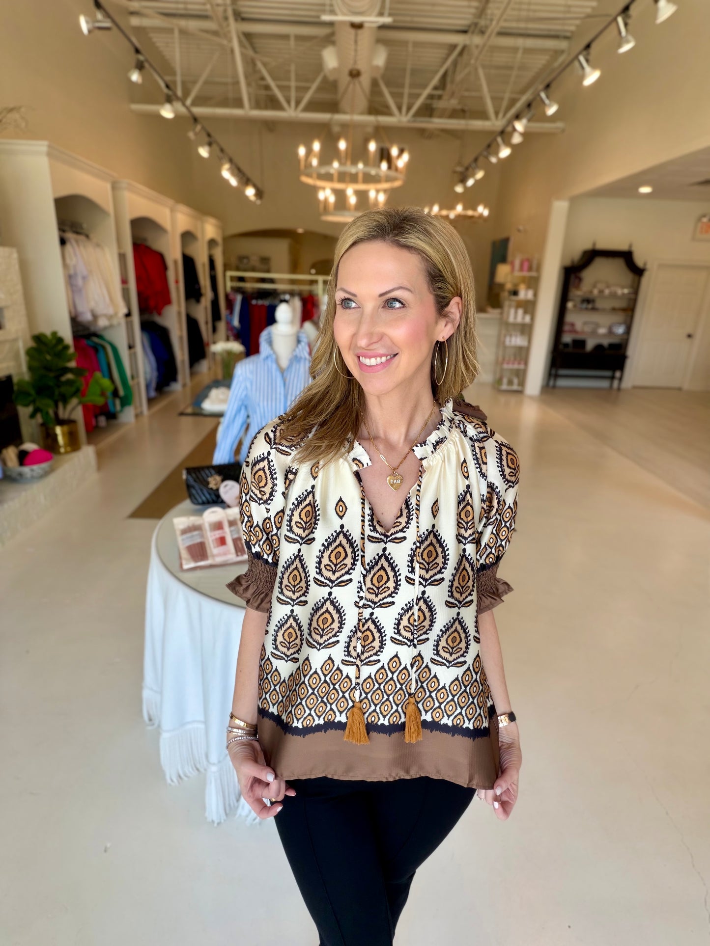 Joy Joy Peasant Top - Desert Lotus