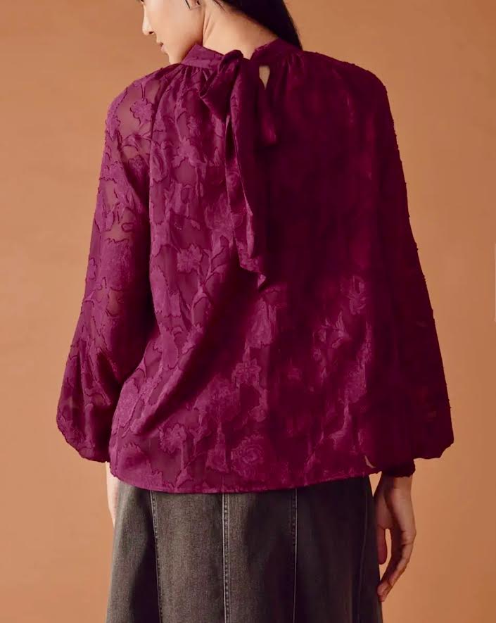 EAB Favorites Textured Top - Burgundy