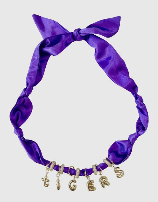 EAB Favorites LSU Tigers Bubble Letter Scarf Necklace