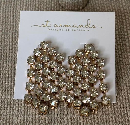 EAB Favorites White Rhinestone Tassel Earrings