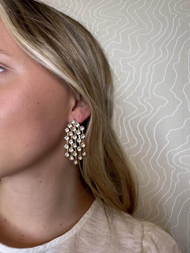 EAB Favorites White Rhinestone Tassel Earrings