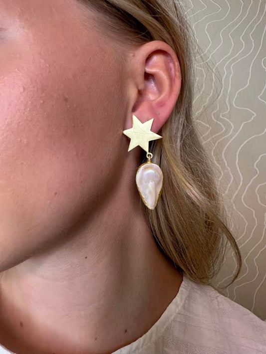 Teza Star & Pearl Earrings