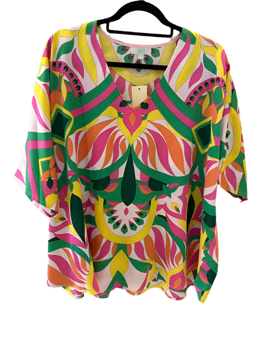 Jade Retro Sun V-Neck Blouse