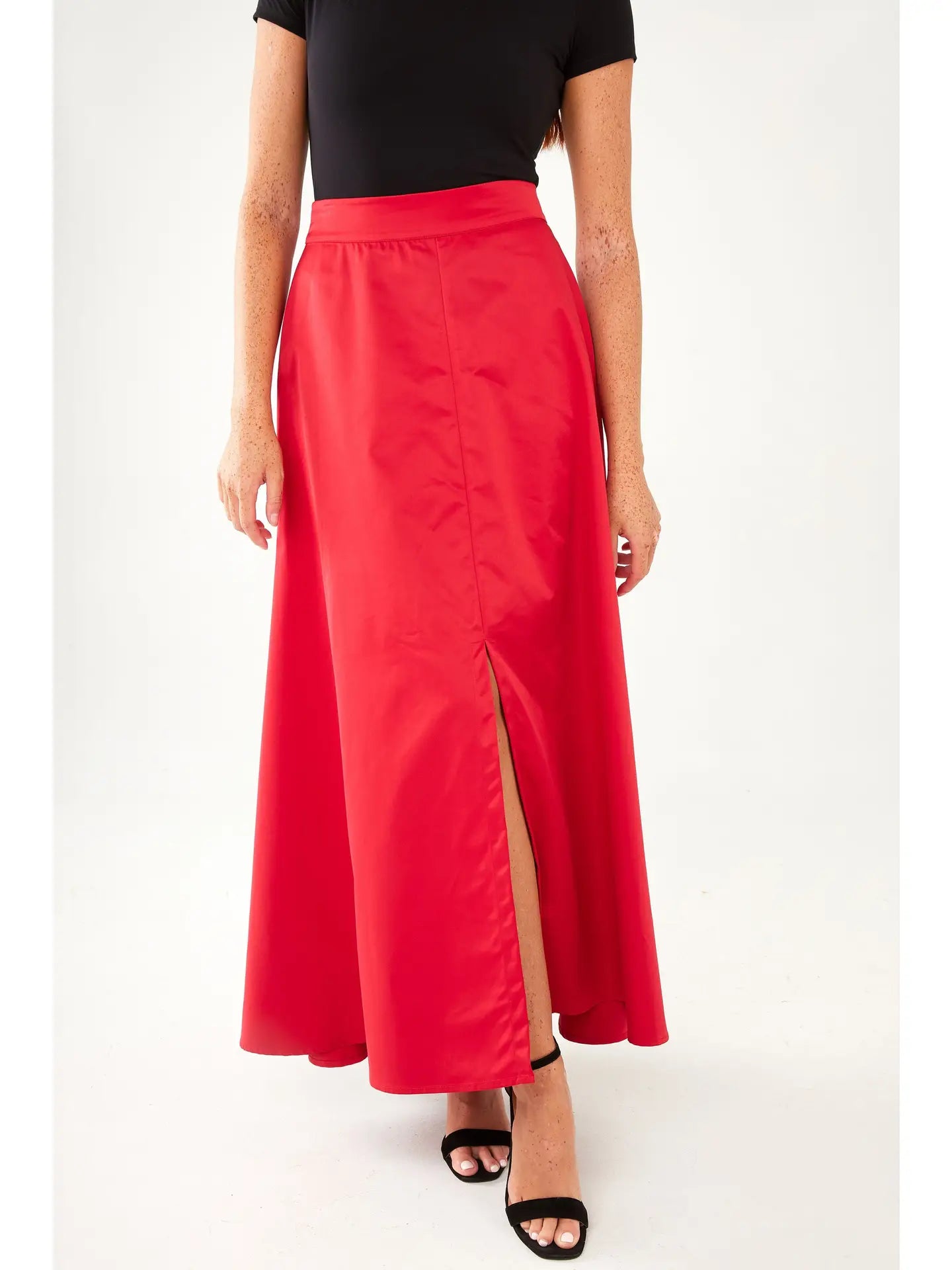 Abbey Glass Savannah Skirt - Red Duchess Satin