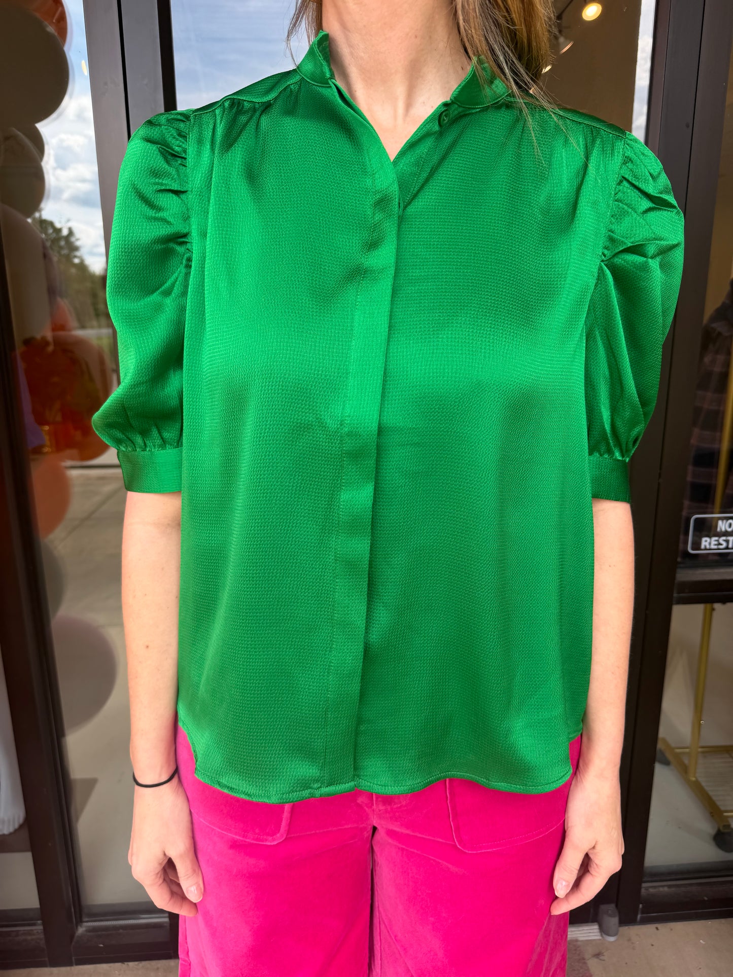 Jade Ruched Sleeve Shirt