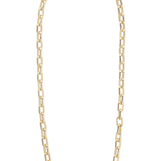 Oliver Square Cable Linked Necklace - Shiny Gold