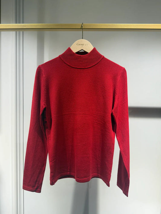 Turtleneck Sweater - Red