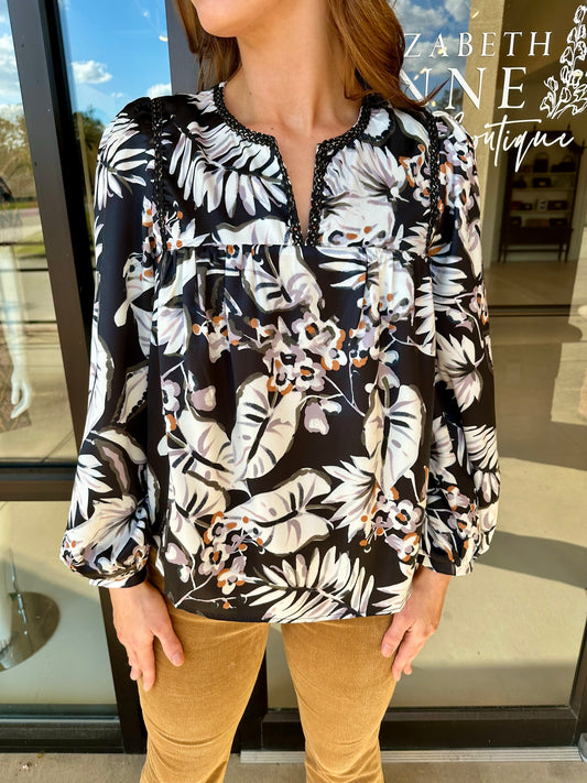 Joy Joy Trimmed Top-Inverted Foilage