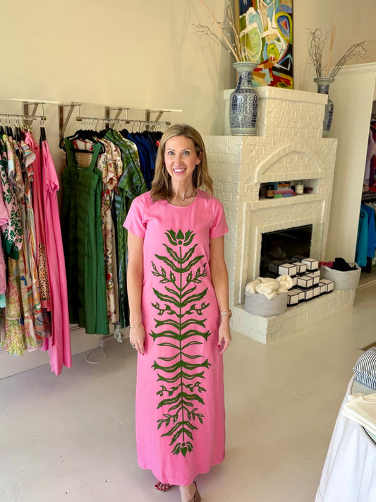 Emily McCarthy Cornelia Linen Dress - Rose