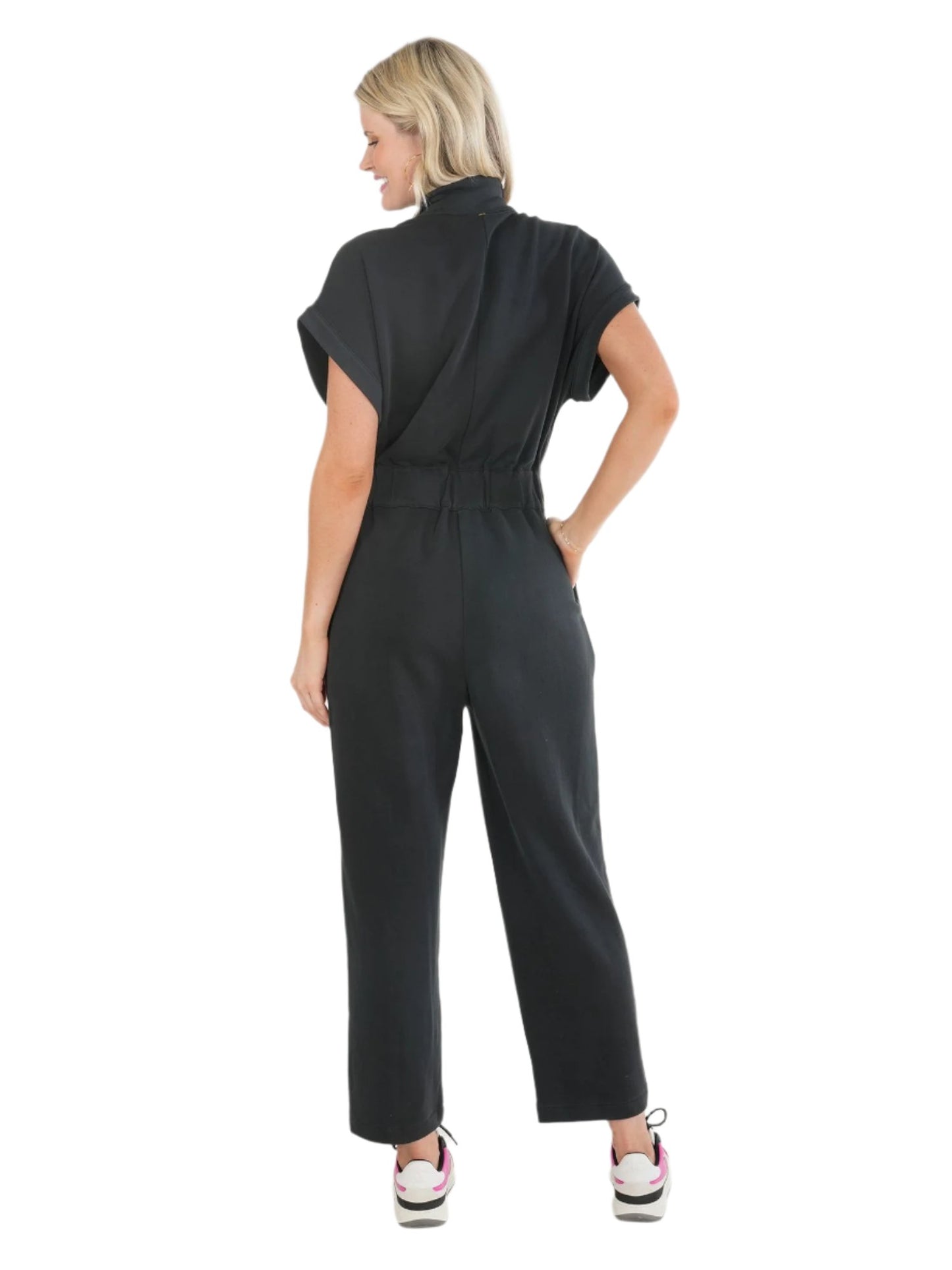 Emily McCarthy Poppy Jumpsuit- Black French Terry