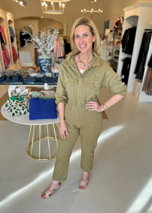 EAB Favorites Washed Olive Jumpsuit