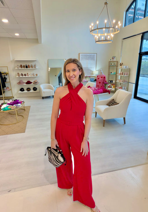 Lavender Brown Salem Jumpsuit - Jewel Red