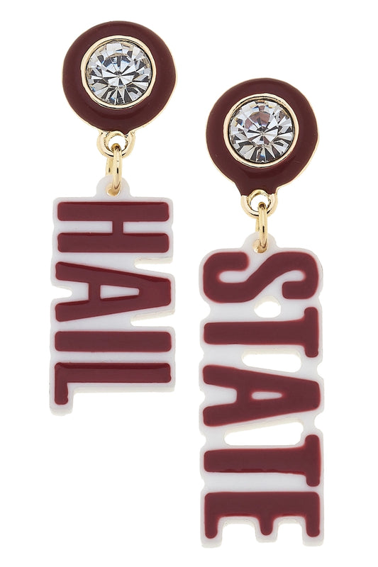 EAB Favorites MS State Bulldogs Hail Earrings