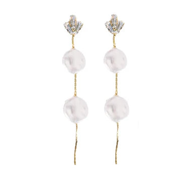 EAB Favorites Pearl and Diamond Holiday Drop Earrings