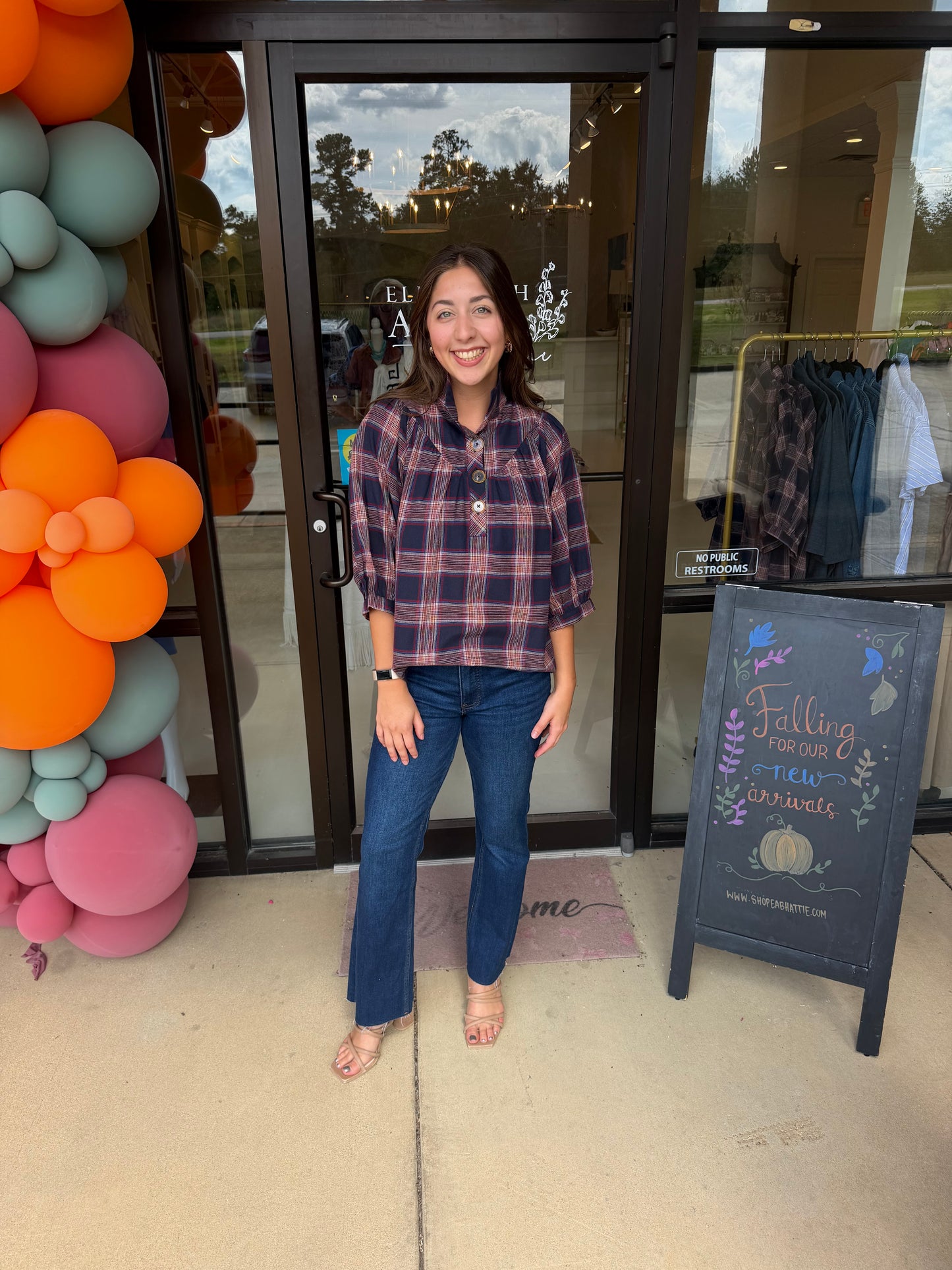 Holly Shae Avie Top - Navy Plaid