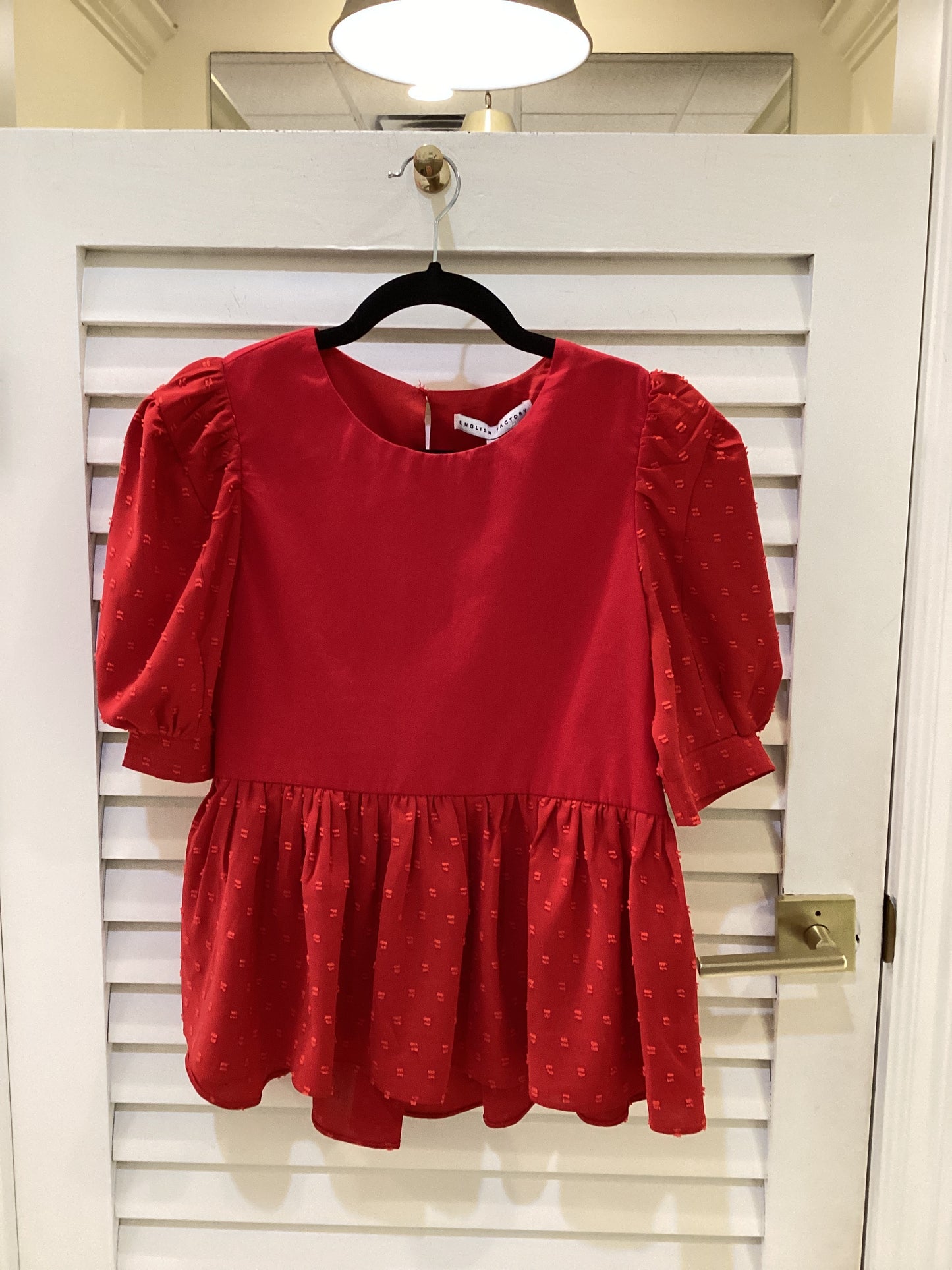 Red Swiss Dot Top
