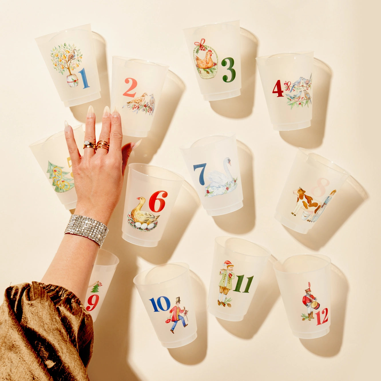 12 Days of Christmas Frosted Cups