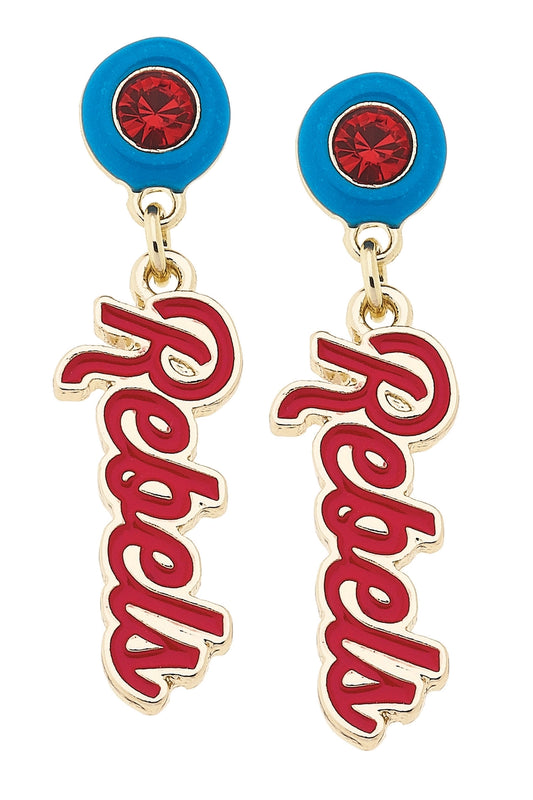 EAB Favorites Ole Miss Rebels Enamel Earrings - Red
