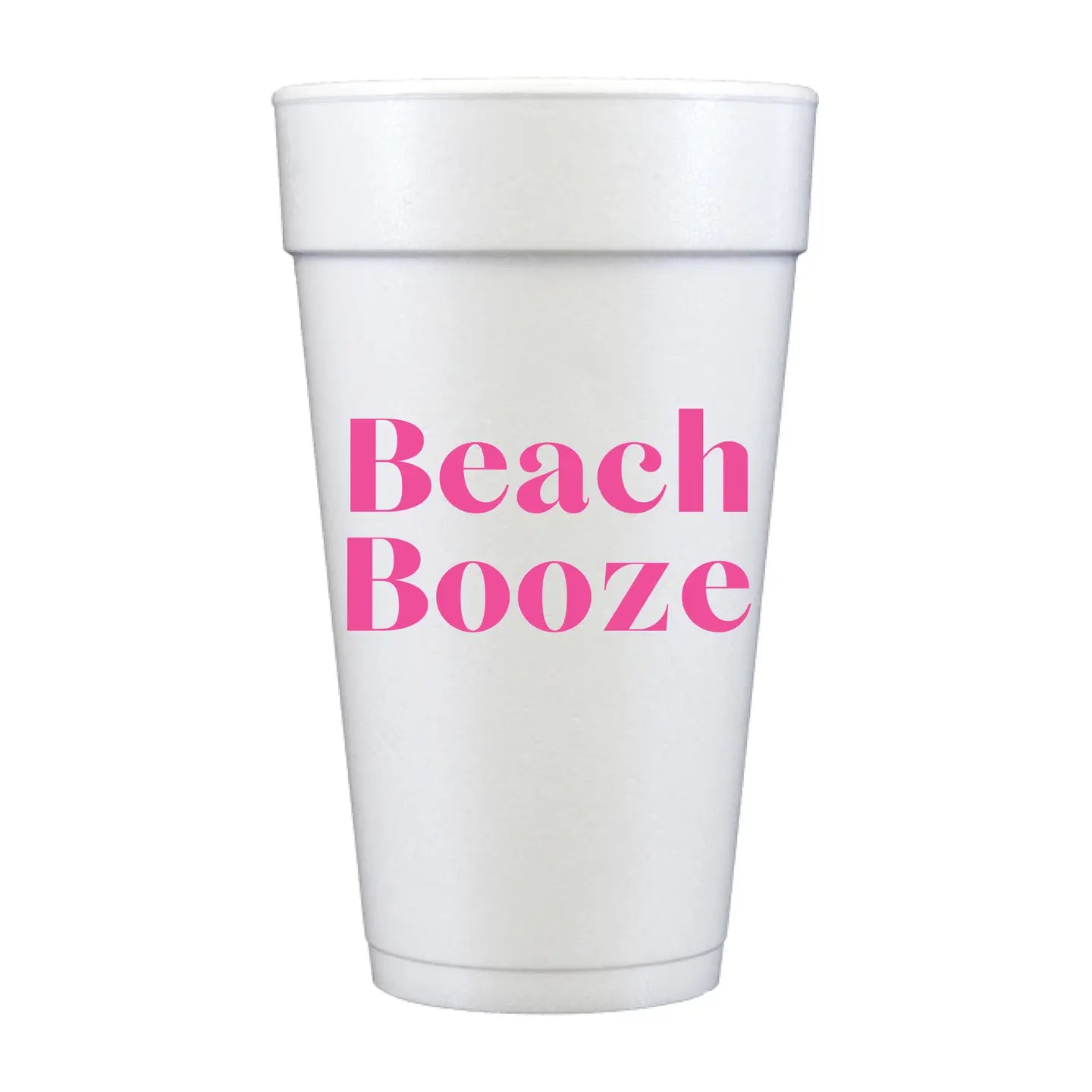 Beach Booze Foam Cups - Pink