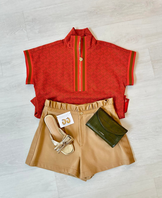 Emily McCarthy Ruffle Shorts - Camel