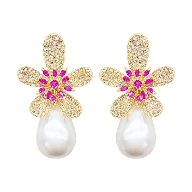 Flower & Pearl Earrings