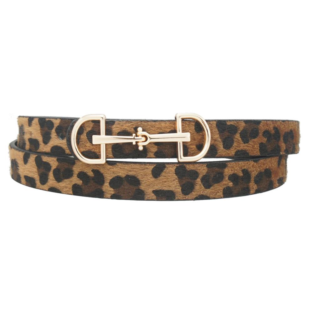 D Ring Horse Bit Buckle Skinny Belt