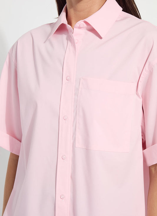 Corinna Oversized Cropped Shirt - Rose