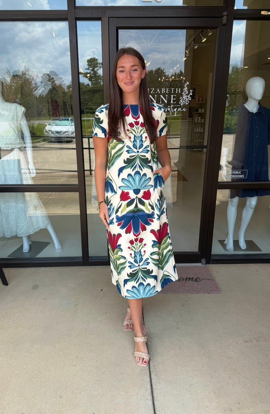 Mestiza Adria Convertible Midi Dress - Ornamented Lattice