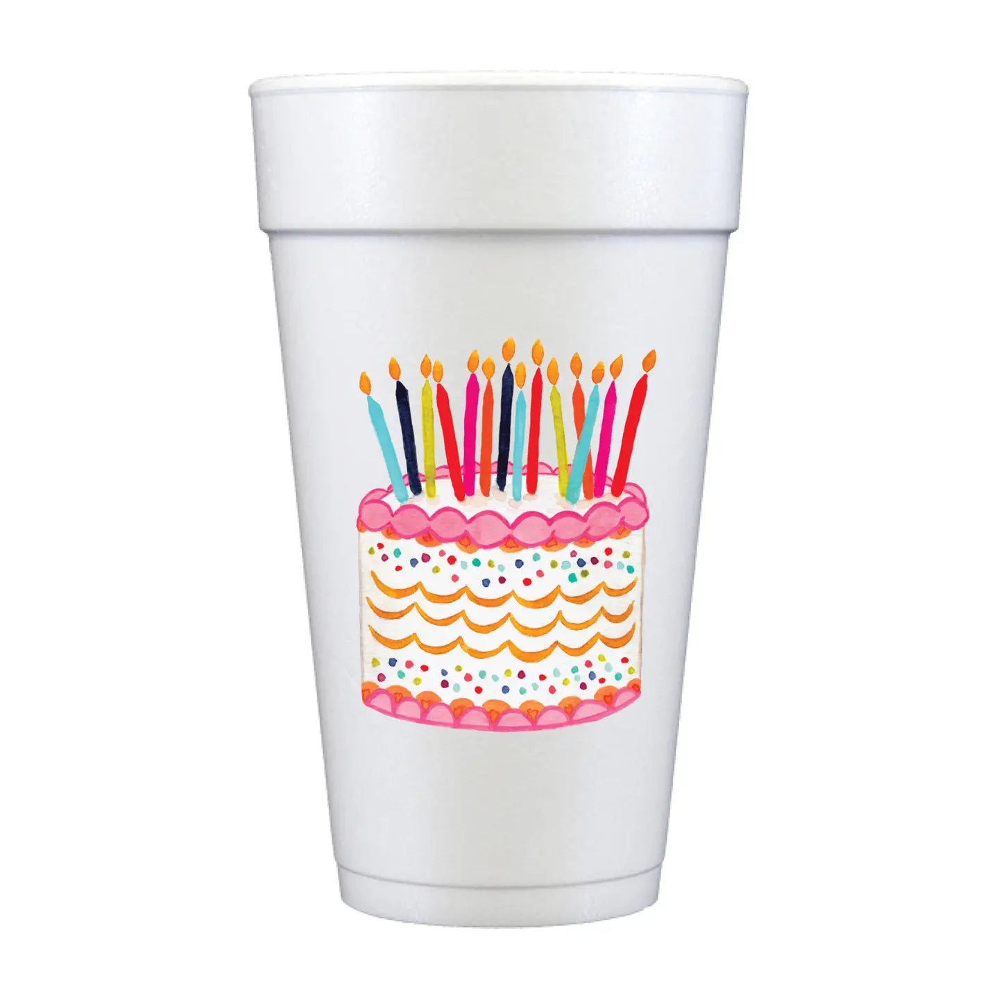 Happy Birthday Cake Foam Cups
